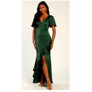 🌸 Lulus Dress | Medium | Emerald Green | NWOT